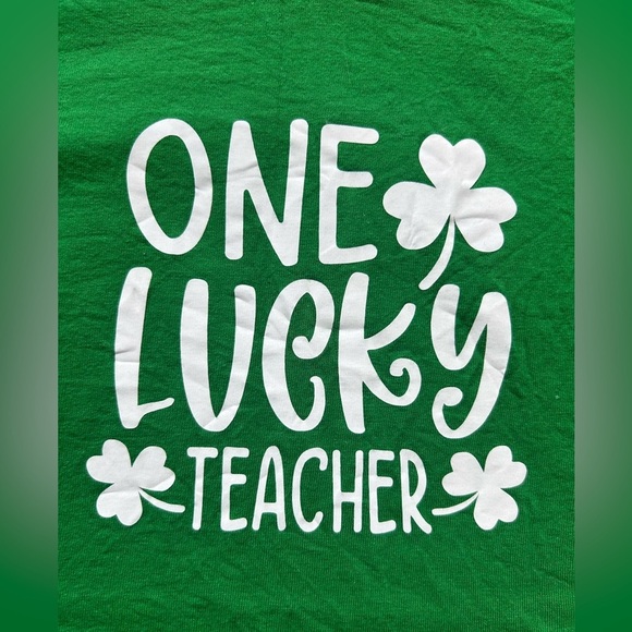 Green “One Lucky Teacher” T-Shirt - Picture 2 of 3